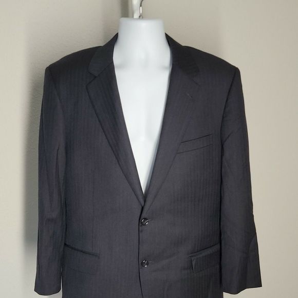 Jos. A Bank Classy 2 Button Suit Jacket ~  Sz 42 ~ Black ~ Lined - Picture 3 of 9